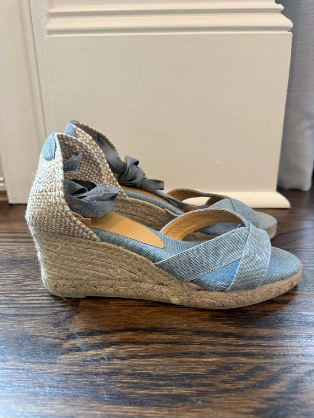NWOT Castaner Espadrille Denim Wedge Sandal - size 8 - Picture 6 of 12